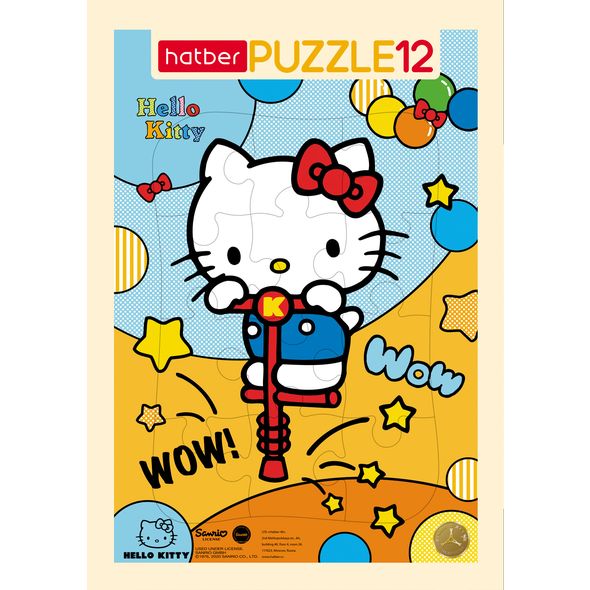 ПАЗЛЫ-ИГРА 12 элементов А4ф 200х300мм в Рамке  -Hello Kitty- ( Hello Kitty) , 